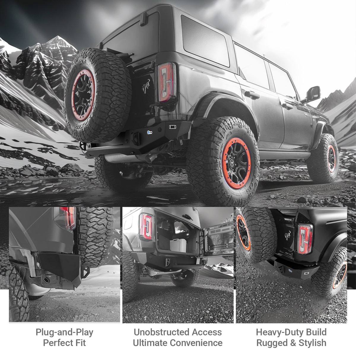 BCOFFROAD 21+ BRONCO HIGH CLEARANCE REAR BUMPER
